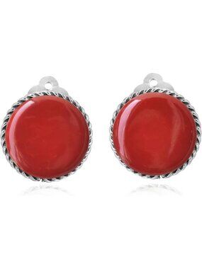 Classic 18mm Round Clip-On Earrings | .925 Sterling Silver, No Piercing, Women's